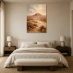 Rust & Sand Desert Landscape Wall Art Canvas Print showcased in an elegant minimalist interior