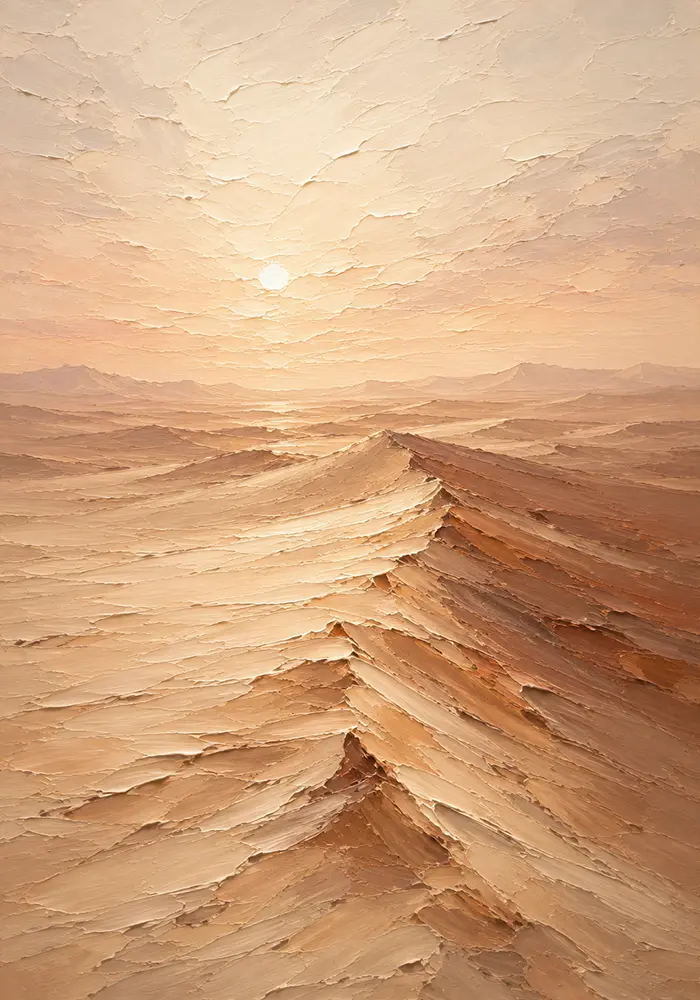 Pearl-Toned Desert Landscape Wall Art Canvas Print