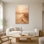 Pearl-Toned Desert Landscape Wall Art Canvas Print styled in a refined neutral interior