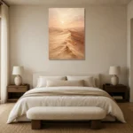 Pearl-Toned Desert Landscape Wall Art Canvas Print showcased in an elegant minimalist interior