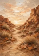 Terracotta & Sand Desert Landscape Wall Art Canvas Print