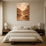 Terracotta & Sand Desert Landscape Wall Art Canvas Print showcased in an elegant minimalist interior