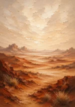 Burnt Sienna & Ivory Desert Landscape Wall Art Canvas Print