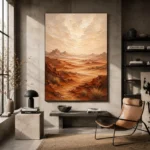 Burnt Sienna & Ivory Desert Landscape Wall Art Canvas Print - Image 3