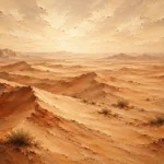 Amber Dunes Desert Landscape Wall Art Canvas Print