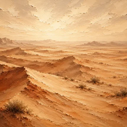 Amber Dunes Desert Landscape Wall Art Canvas Print