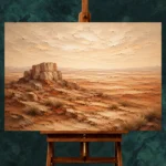 Rust & Ivory Desert Landscape Wall Art Canvas Print - Image 2