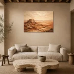 Rust & Ivory Desert Landscape Wall Art Canvas Print presented in a sophisticated home setting