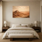 Rust & Ivory Desert Landscape Wall Art Canvas Print showcased in an elegant minimalist interior