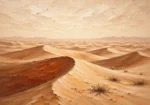 Ivory & Caramel Desert Landscape Wall Art Canvas Print