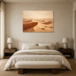 Ivory & Caramel Desert Landscape Wall Art Canvas Print showcased in an elegant minimalist interior
