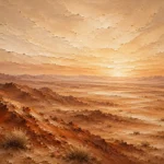 Burnt Sienna Dusk Desert Landscape Wall Art Canvas Print