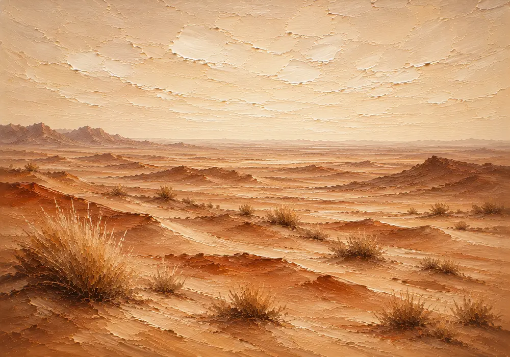 Rust & Ivory Desert Landscape Wall Art Canvas Print