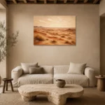 Rust & Ivory Desert Landscape Wall Art Canvas Print presented in a sophisticated home setting
