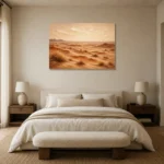 Rust & Ivory Desert Landscape Wall Art Canvas Print showcased in an elegant minimalist interior