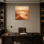 Sand & Ivory Desert Landscape Wall Art Canvas Print displayed in a contemporary gallery-inspired room