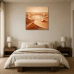 Sand & Ivory Desert Landscape Wall Art Canvas Print showcased in an elegant minimalist interior