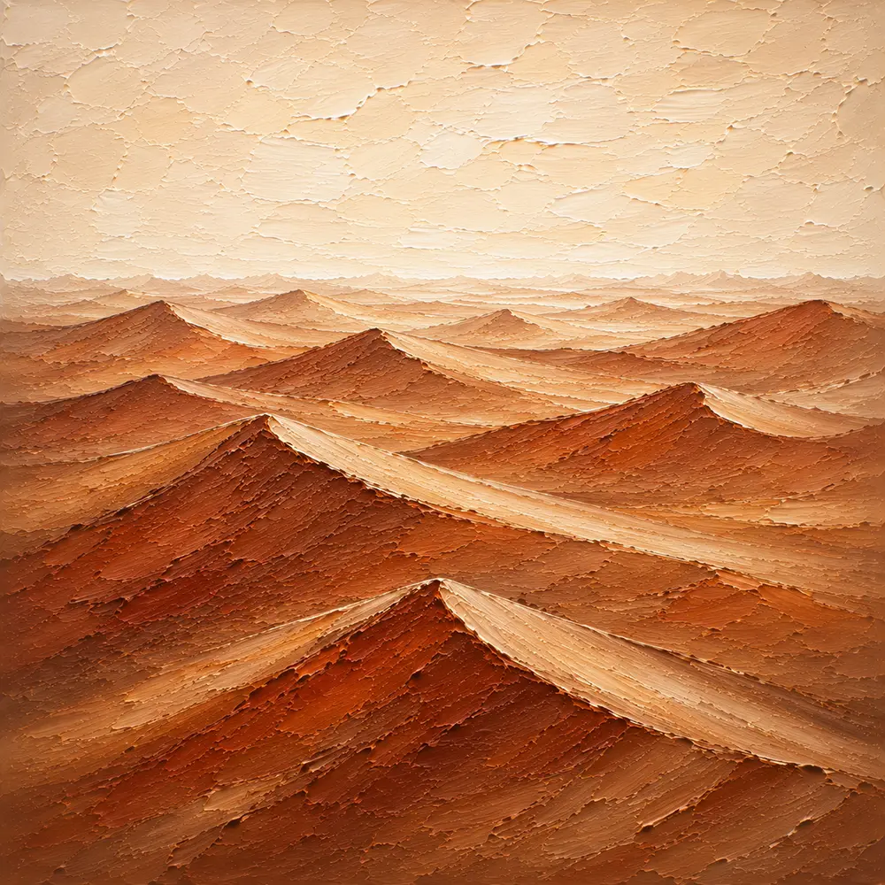 Rust-Toned Desert Landscape Wall Art Canvas Print