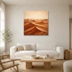 Rust-Toned Desert Landscape Wall Art Canvas Print styled in a refined neutral interior