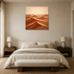Rust-Toned Desert Landscape Wall Art Canvas Print showcased in an elegant minimalist interior