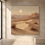 Moonrise Desert Landscape Wall Art Canvas Print - Image 3