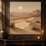 Moonrise Desert Landscape Wall Art Canvas Print - Image 4