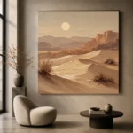 Moonrise Desert Landscape Wall Art Canvas Print - Image 6