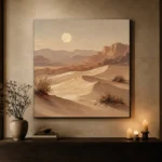 Moonrise Desert Landscape Wall Art Canvas Print - Image 7