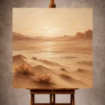 Mirage Glow Desert Landscape Wall Art print for elegant interiors. No text or watermarks in design.