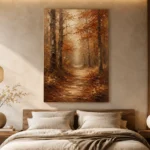 Umber & Ochre Autumn Forest Landscape Wall Art Canvas Print - Image 6