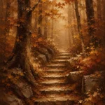 Umber & Ochre Autumn Forest Landscape Wall Art Canvas Print