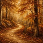 Umber & Ochre Autumn Forest Landscape Wall Art Canvas Print