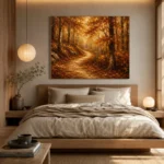 Umber & Ochre Autumn Forest Landscape Wall Art Canvas Print - Image 8