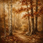 Umber & Ivory Birch Grove Autumn Forest Wall Art Canvas Print