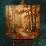 Umber & Ivory Birch Grove Autumn Forest Wall Art Canvas Print - Image 2