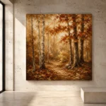 Umber & Ivory Birch Grove Autumn Forest Wall Art Canvas Print - Image 3