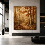 Umber & Ivory Birch Grove Autumn Forest Wall Art Canvas Print - Image 5