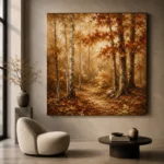Umber & Ivory Birch Grove Autumn Forest Wall Art Canvas Print - Image 6
