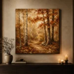 Umber & Ivory Birch Grove Autumn Forest Wall Art Canvas Print - Image 7