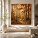 Umber & Ivory Birch Grove Autumn Forest Wall Art Canvas Print - Image 8