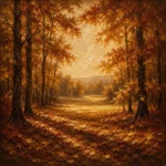 Burnt Sienna Clearing Autumn Forest Wall Art Canvas Print
