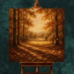 Burnt Sienna Clearing Autumn Forest Wall Art Canvas Print - Image 2