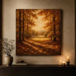 Burnt Sienna Clearing Autumn Forest Wall Art Canvas Print - Image 7