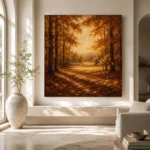 Burnt Sienna Clearing Autumn Forest Wall Art Canvas Print - Image 8