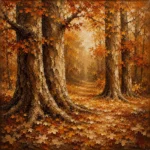 Antique Cream & Rust Ancient Forest Wall Art Canvas Print