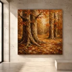 Antique Cream & Rust Ancient Forest Wall Art Canvas Print - Image 3
