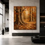 Antique Cream & Rust Ancient Forest Wall Art Canvas Print - Image 5
