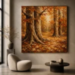 Antique Cream & Rust Ancient Forest Wall Art Canvas Print - Image 6