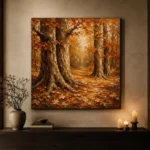 Antique Cream & Rust Ancient Forest Wall Art Canvas Print - Image 7