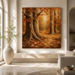 Antique Cream & Rust Ancient Forest Wall Art Canvas Print - Image 8